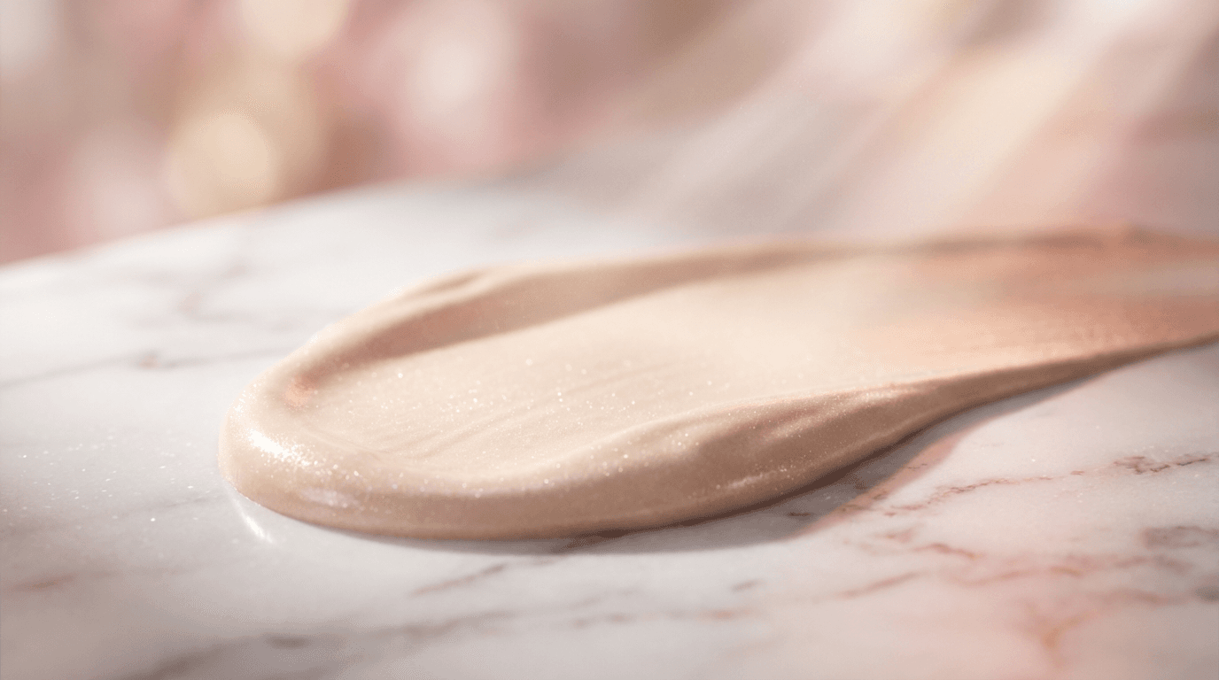 Luxury cosmetic products arranged on marble with premium packaging